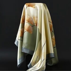 Large BOHO Floral Silk Scarf